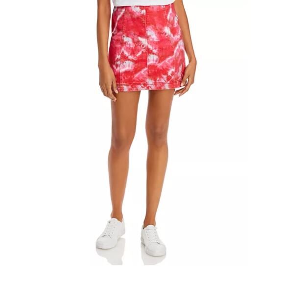 Free people Dresses & Skirts - NWT Free People Modern Femme Novelty Skirt – Red Tie-Dye Size 6